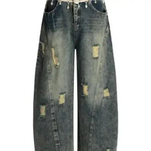 Men's Glacier Wash Distressed Wide-Leg Jeans