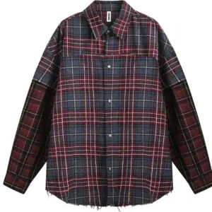 Men's Heritage Cotton Raw-Edge Plaid Shirt