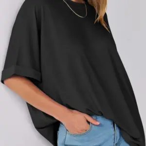 Women's Essential Black Crew-Neck Tee