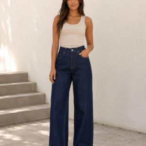 Women's Eclipse Dark-Wash Baggy Jeans